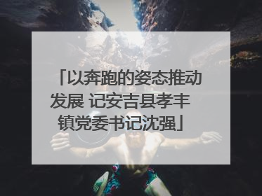 以奔跑的姿态推动发展 记安吉县孝丰镇党委书记沈强
