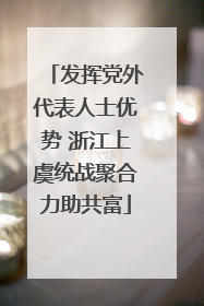 发挥党外代表人士优势 浙江上虞统战聚合力助共富