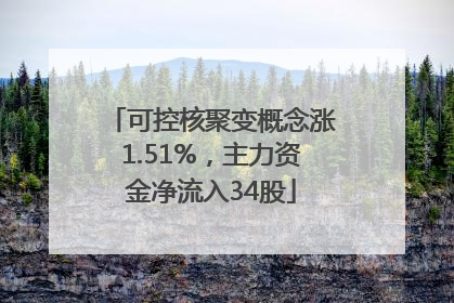 可控核聚变概念涨1.51%，主力资金净流入34股
