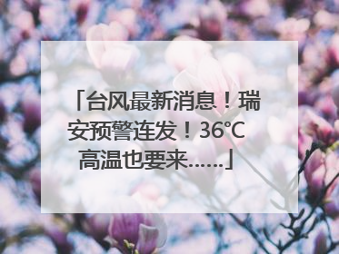 台风最新消息！瑞安预警连发！36℃高温也要来……