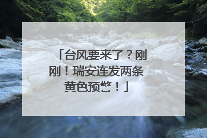台风要来了？刚刚！瑞安连发两条黄色预警！