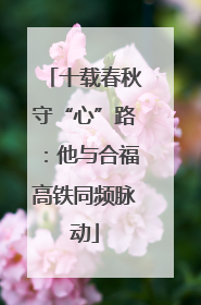十载春秋守“心”路：他与合福高铁同频脉动