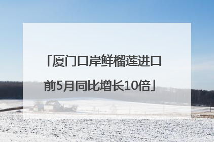 厦门口岸鲜榴莲进口 前5月同比增长10倍