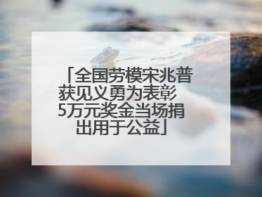 全国劳模宋兆普获见义勇为表彰 5万元奖金当场捐出用于公益
