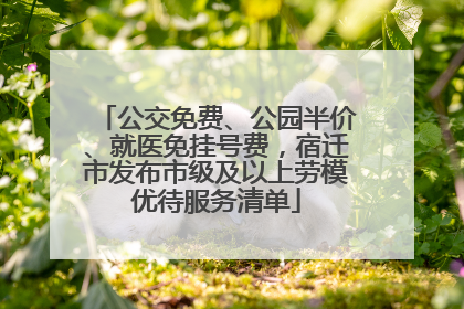 公交免费、公园半价、就医免挂号费，宿迁市发布市级及以上劳模优待服务清单