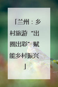 兰州：乡村旅游“出圈出彩”赋能乡村振兴