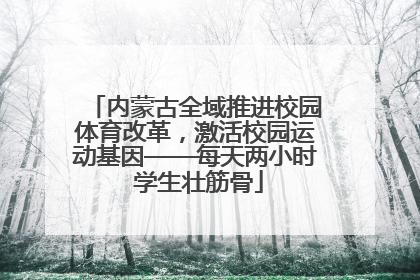 内蒙古全域推进校园体育改革，激活校园运动基因——每天两小时 学生壮筋骨