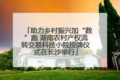 助力乡村振兴加“数”跑 湖南农村产权流转交易科技小院授牌仪式在长沙举行
