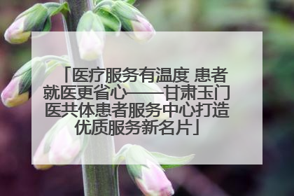 医疗服务有温度 患者就医更省心——甘肃玉门医共体患者服务中心打造优质服务新名片