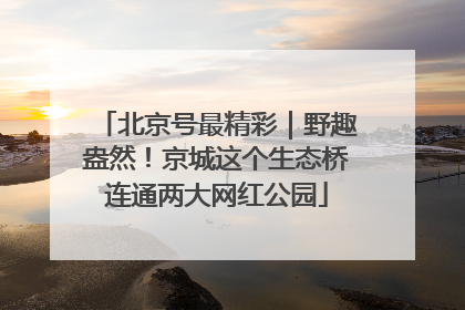 北京号最精彩｜野趣盎然！京城这个生态桥连通两大网红公园