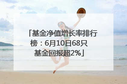 基金净值增长率排行榜：6月10日68只基金回报超2%