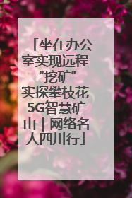 坐在办公室实现远程“挖矿” 实探攀枝花5G智慧矿山｜网络名人四川行