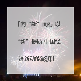 向“新”而行 以“新”提质 中国经济新动能澎湃