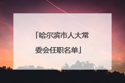 哈尔滨市人大常委会任职名单