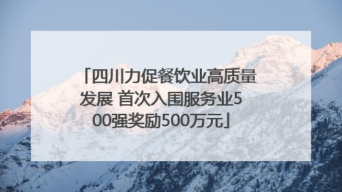 四川力促餐饮业高质量发展 首次入围服务业500强奖励500万元