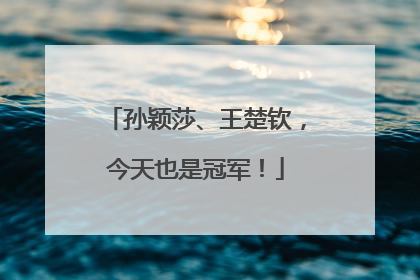 孙颖莎、王楚钦，今天也是冠军！