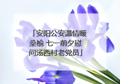 安阳公安温情暖桑榆 七一前夕慰问汤西村老党员
