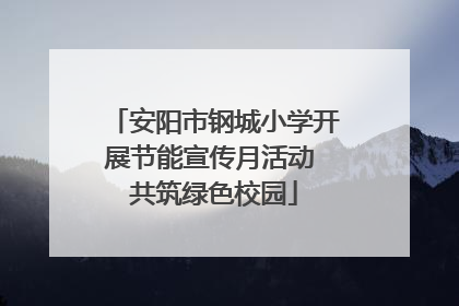 安阳市钢城小学开展节能宣传月活动 共筑绿色校园