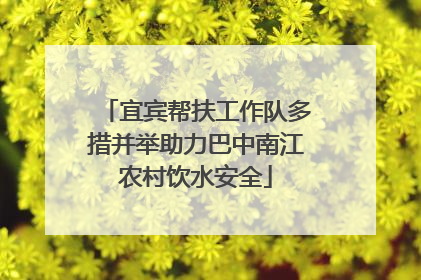 宜宾帮扶工作队多措并举助力巴中南江农村饮水安全