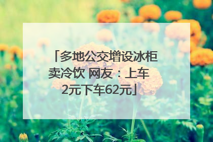 多地公交增设冰柜卖冷饮 网友：上车2元下车62元