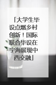 大学生毕设点燃乡村创新！国际联合毕设在宁海展现中西交融