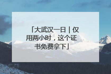 大武汉一日｜仅用两小时，这个证书免费拿下