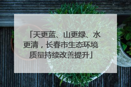 天更蓝、山更绿、水更清，长春市生态环境质量持续改善提升