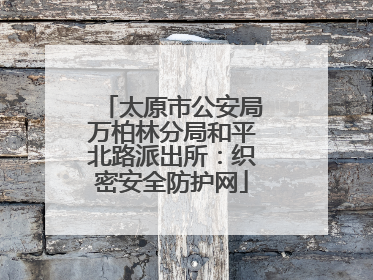 太原市公安局万柏林分局和平北路派出所：织密安全防护网