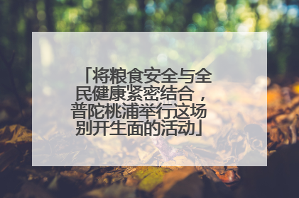 将粮食安全与全民健康紧密结合，普陀桃浦举行这场别开生面的活动