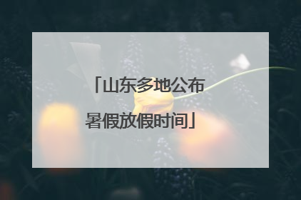 山东多地公布暑假放假时间