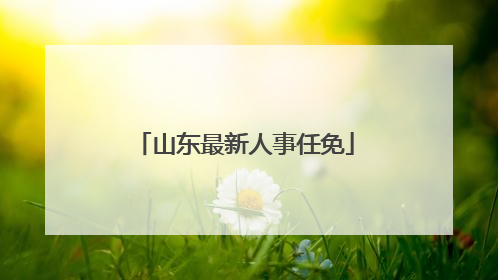 山东最新人事任免