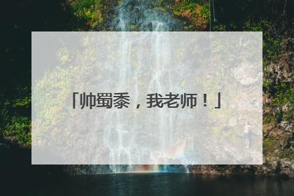 帅蜀黍，我老师！