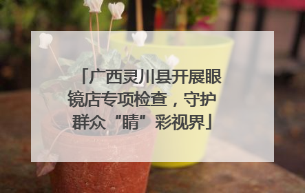 广西灵川县开展眼镜店专项检查，守护群众“睛”彩视界