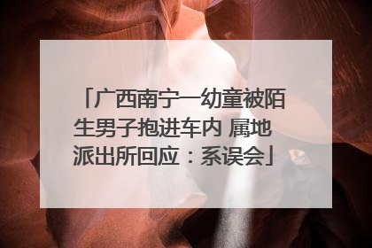 广西南宁一幼童被陌生男子抱进车内 属地派出所回应：系误会