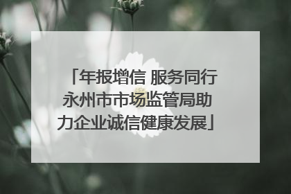 年报增信 服务同行 永州市市场监管局助力企业诚信健康发展