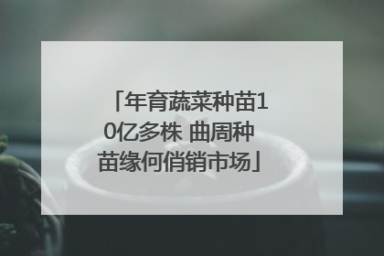 年育蔬菜种苗10亿多株 曲周种苗缘何俏销市场