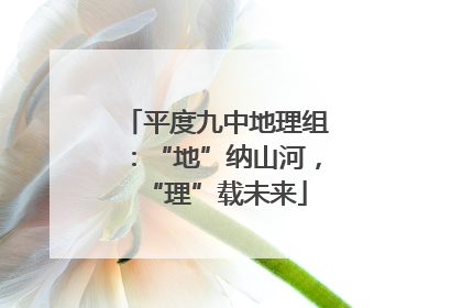 平度九中地理组：“地”纳山河，“理”载未来