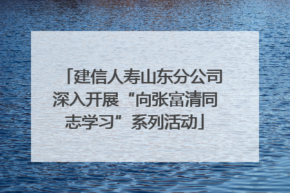 建信人寿山东分公司深入开展“向张富清同志学习”系列活动