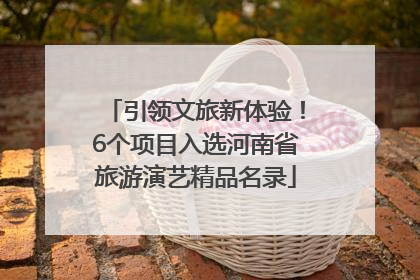 引领文旅新体验！6个项目入选河南省旅游演艺精品名录