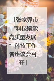 张家界市“科技赋能高质量发展”科技工作者座谈会召开