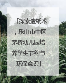 探索造纸术，乐山市中区茅桥幼儿园培养学生节约与环保意识
