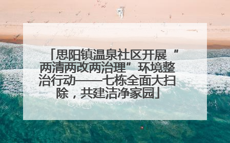 思阳镇温泉社区开展“两清两改两治理”环境整治行动——七栋全面大扫除，共建洁净家园