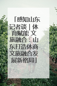 感知山东记者谈｜体育赋能 文旅融合：山东打造体商文旅融合发展新格局