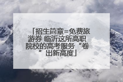 招生简章=免费旅游券 临沂这所高职院校的高考服务“卷”出新高度