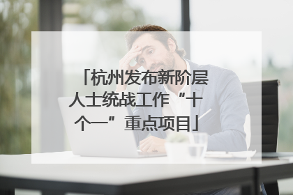 杭州发布新阶层人士统战工作“十个一”重点项目