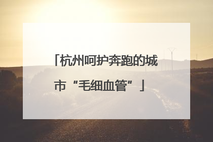 杭州呵护奔跑的城市“毛细血管”