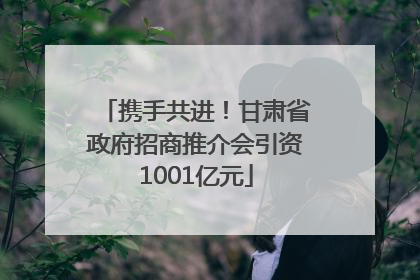 携手共进！甘肃省政府招商推介会引资1001亿元