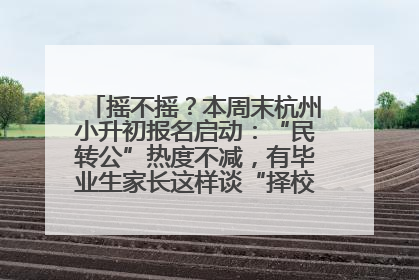 摇不摇？本周末杭州小升初报名启动：“民转公”热度不减，有毕业生家长这样谈“择校真相”……