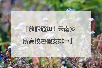 放假通知！云南多所高校暑假安排→