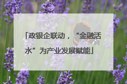 政银企联动，“金融活水”为产业发展赋能